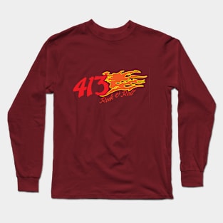 413 with Flames Long Sleeve T-Shirt